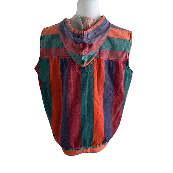 Details Express Sleeveless Hooded Striped Pullover - Picture 4 of 13